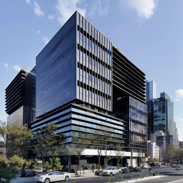 arafed view of a modern office building with a lot of windows, office building, Wide-angle exterior 2022, brutalist office buildings, Sharp focus illustration hq, Building orientation, from me, Architectural shots, panoramic, News Photos, Foster parents and partners, office, Sealing beads |, Single Building