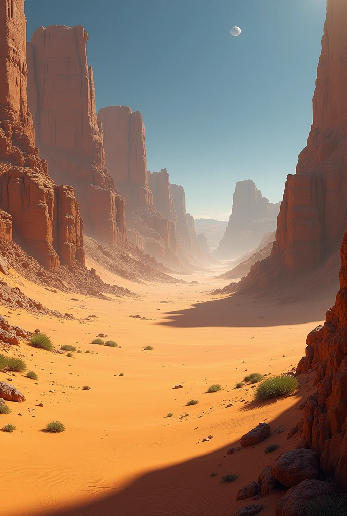 Generate me an image of a very hot desert