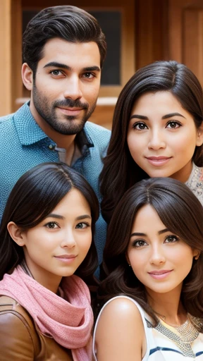 A group of cute Auerbach friends gathered together focus on face