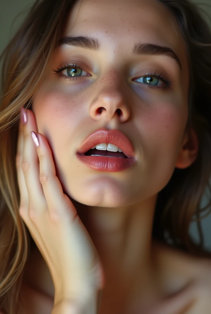 Girl with cum shot on her face
