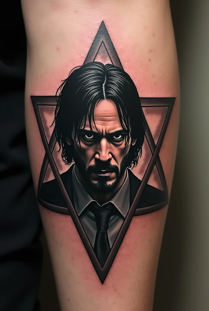 Combine John Wick and Star of David tattoos and make a tattoo.