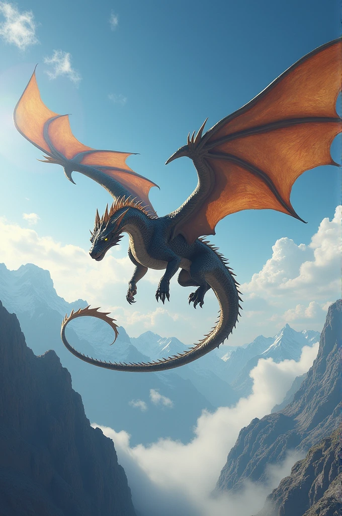 A female dragon flying