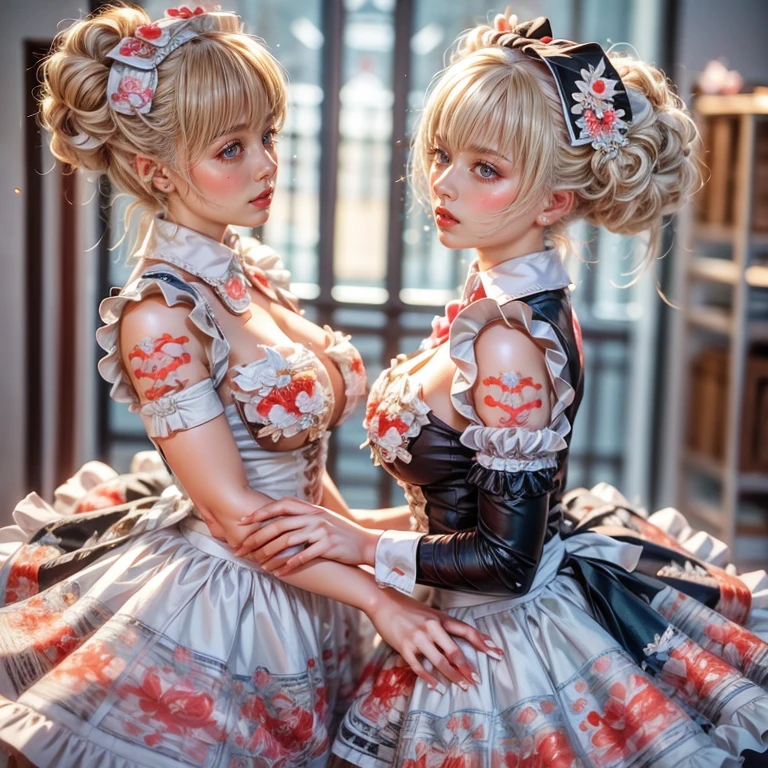 SFW, (Extremely Detailed((Kawaii Maid Group in a row:1.37))), Childish perfect face, Reflective Eyes, Detailed(Delicate Clothing textures), Dynamic Joyful Expressions LifeLike Rendering, (Specular Reflection:0.2), TopQuality 8K Ultra-detailed masterpiece (ProfessionalPhoto:1.37), (Acutance:0.8), (Luminism:1.28), (Renaissance art style), (Light particles:0.75), (Muscle:-0.5), ((Full body from side))