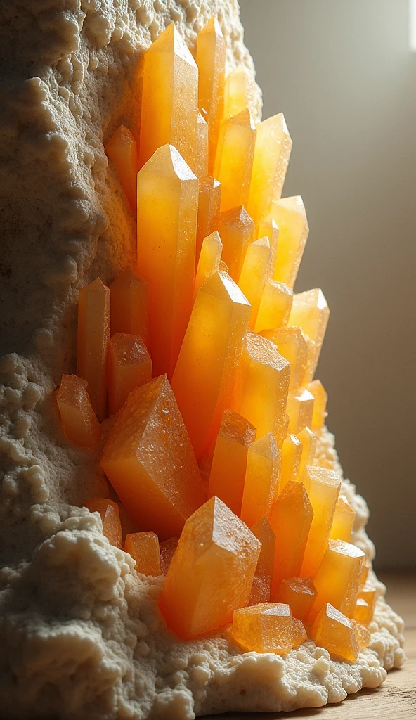 realistic citrine quartz wall