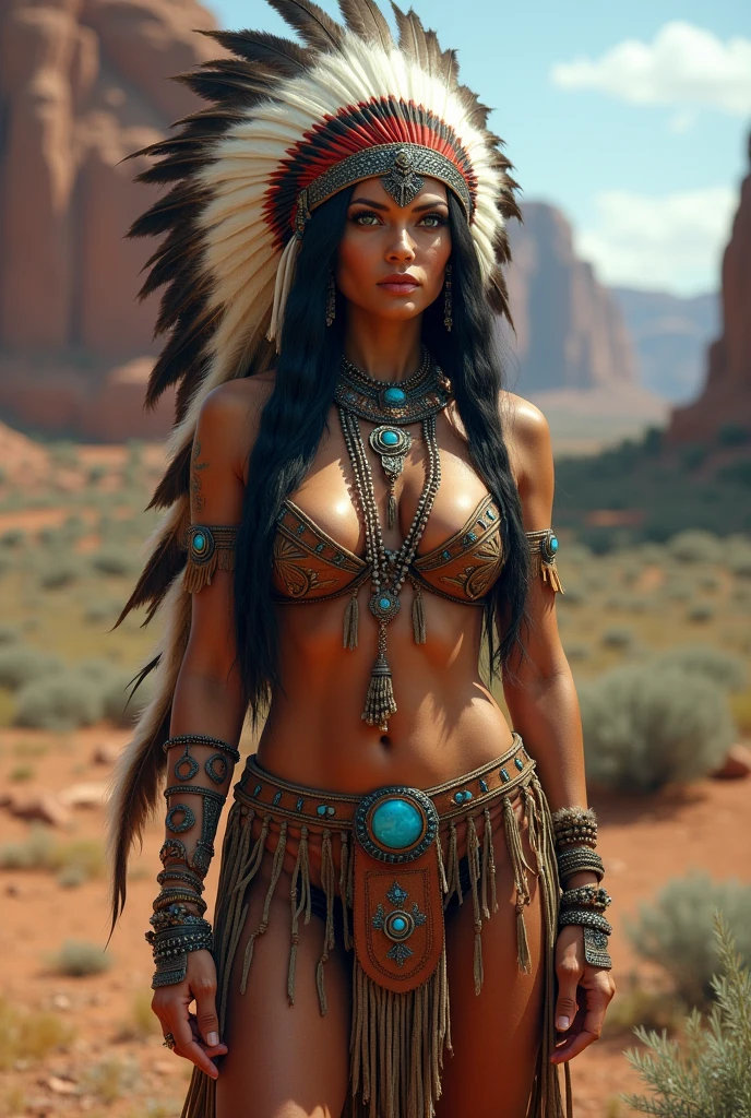 girl, red hair, ancient native indian warrior, warrior gear, weapon hand, facepaint, bodypaint, accesories, exposed breasts, small breasts, naked breasts, topless, vibrant appearance, creative behavior, imaginative, sensual, spontaneous, highest quality, skin texture, intricate details, (cinematic lighting), RAW photo, 8k