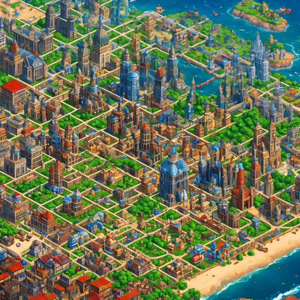 Very beautiful city of human RPG games 