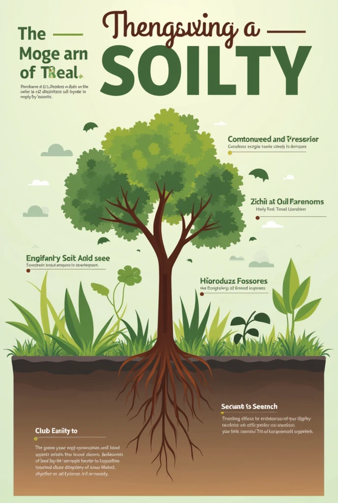 Generate an introductory image for a soil infographic
