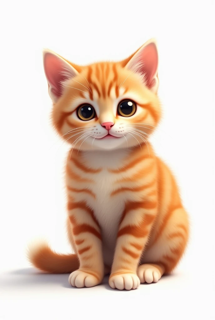 make a realistic cat with a white background that the cat is a breed "orange tabby"
of adult age