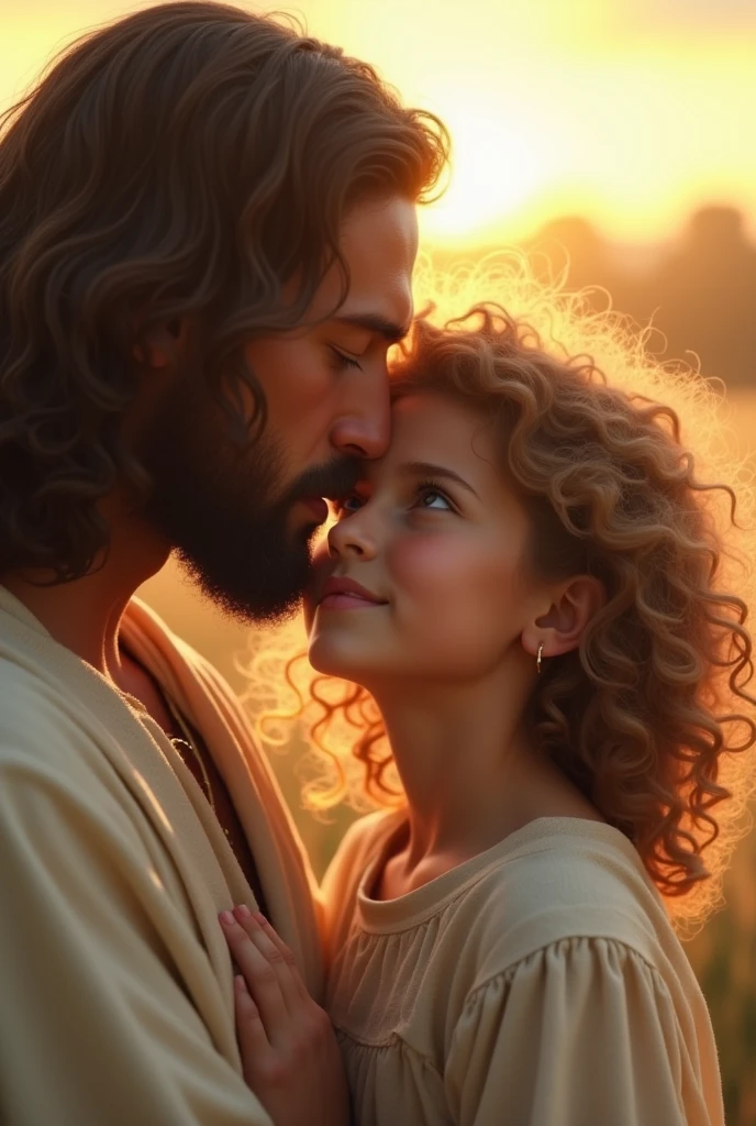 Happy Father&#39;s Day with Jesus and a curly white girl