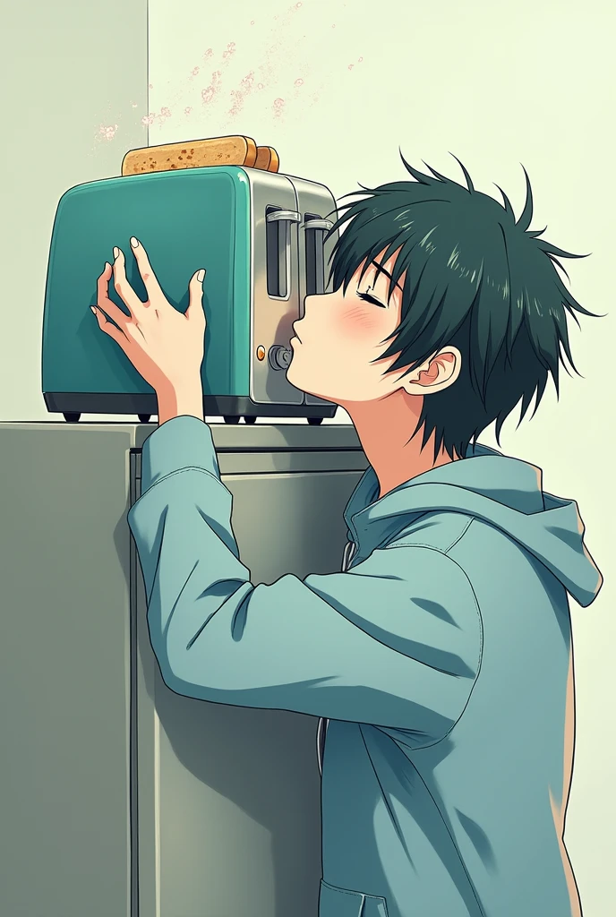 Muichiro tokito kissing a toaster