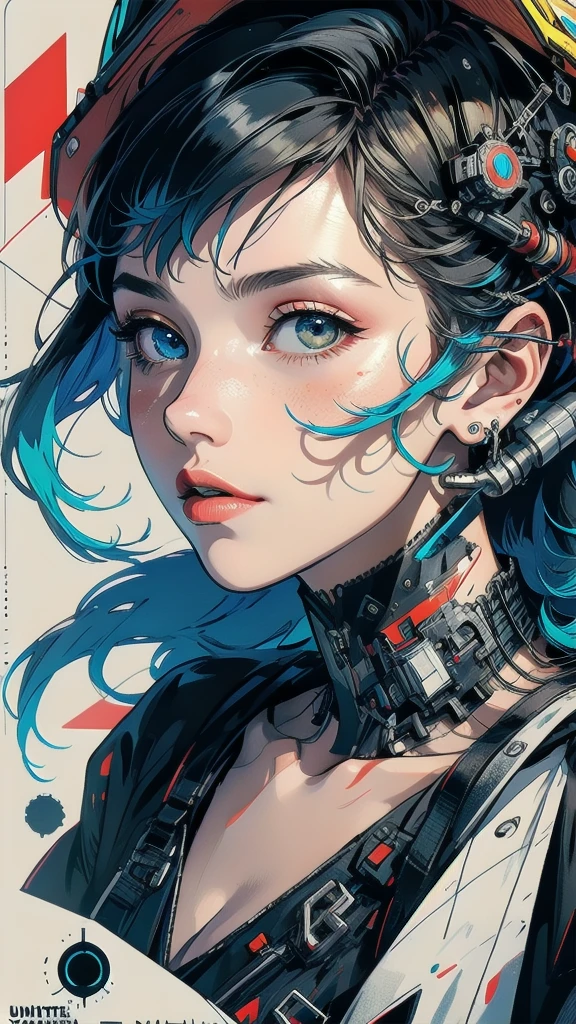 (((masterpiece, highest quality))),(((solo:1.2))),(((1girl:1.2))),32k wallpaper, very detailed, poster, vintage science fiction,(((((geometric cinematic movie poster))))), (bauhaus), shape,(((abstract))),(mid century modern),movie poster,(((((portfolio))))),(((((Close-up))))),(((((bust up))))),((((more various angle)))),(((highlight))),((((heterochromia)))),(((complete. detailed face))),(((Extremely talented))),(((((most complecated machine))))),(((((unlimited mechanic Workaholic))))),(((Absolutely detailed Mighty machines background))),neon light,((((phenomenal dynamic poses))))