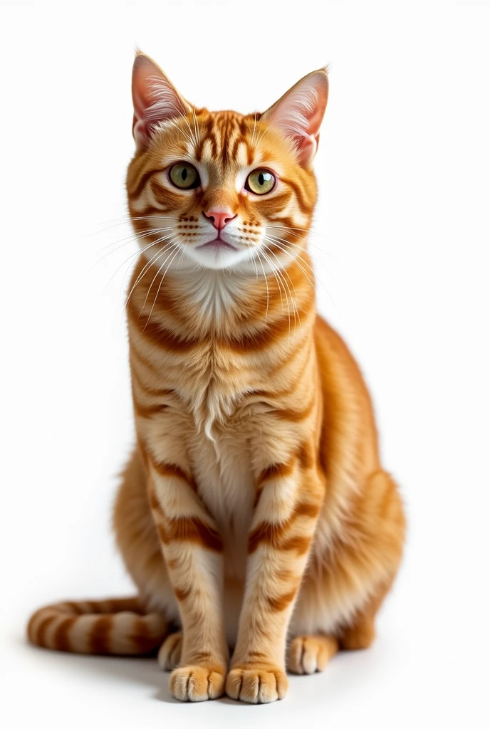 make a realistic cat with a white background that the cat is a breed "orange tabby"
old age