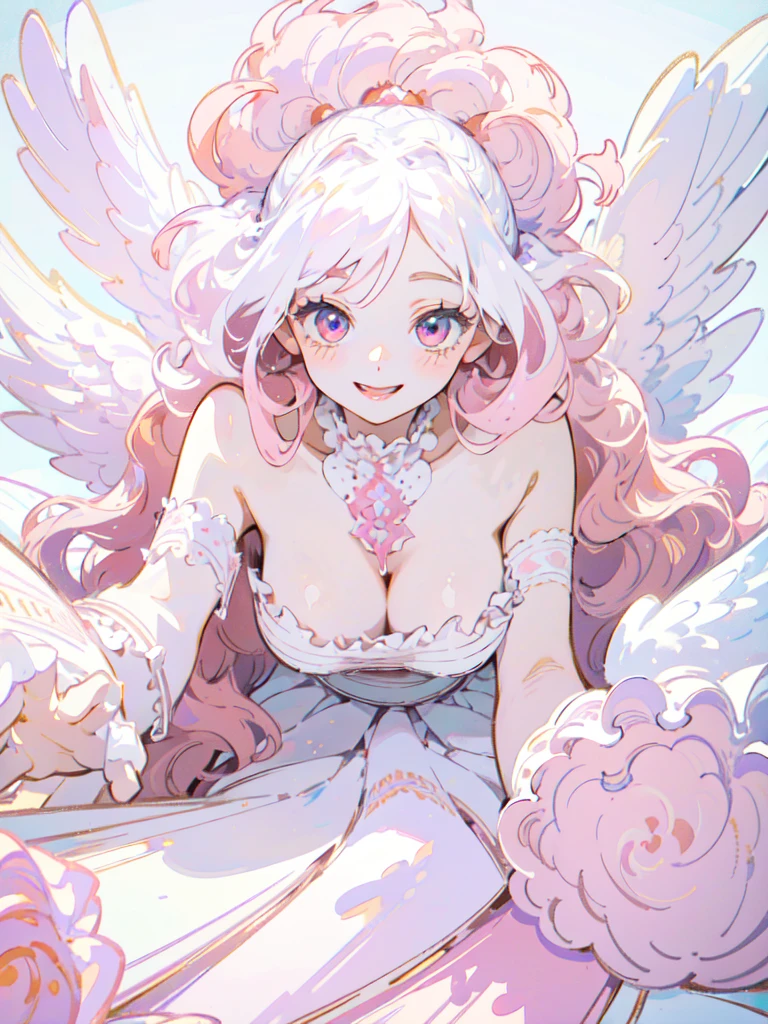 on all fours, big tits, showing the tongue

(masterpiece,Highest quality, Very detailed, beautiful, Exquisite, 16K, Full HD), ((smile,Happy:1.5)),((Frills)), (Pink medium hair,Wavy Hair,Fluffy hair),(White skin,lavender eyes, Long eyelashes, Big eyes,Pale pink cheeks), (pastel colour,Fantasy art:1.2), (White Background:1.8) 