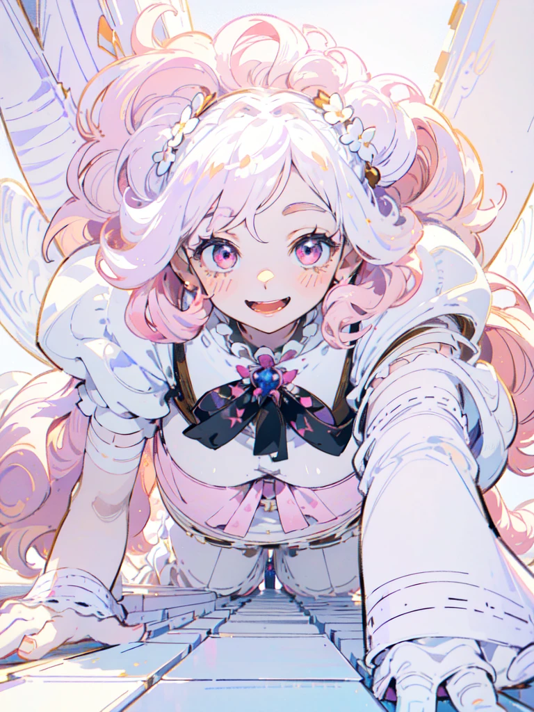 on all fours, big tits, showing the tongue

(masterpiece,Highest quality, Very detailed, beautiful, Exquisite, 16K, Full HD), ((smile,Happy:1.5)),((Frills)), (Pink medium hair,Wavy Hair,Fluffy hair),(White skin,lavender eyes, Long eyelashes, Big eyes,Pale pink cheeks), (pastel colour,Fantasy art:1.2), (White Background:1.8) 