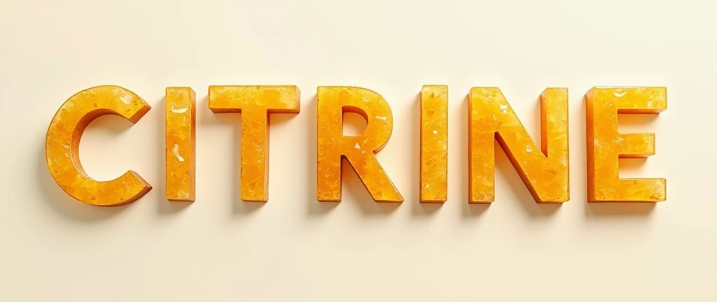Write the word: CITRINE give citrine quartz texture to the letters