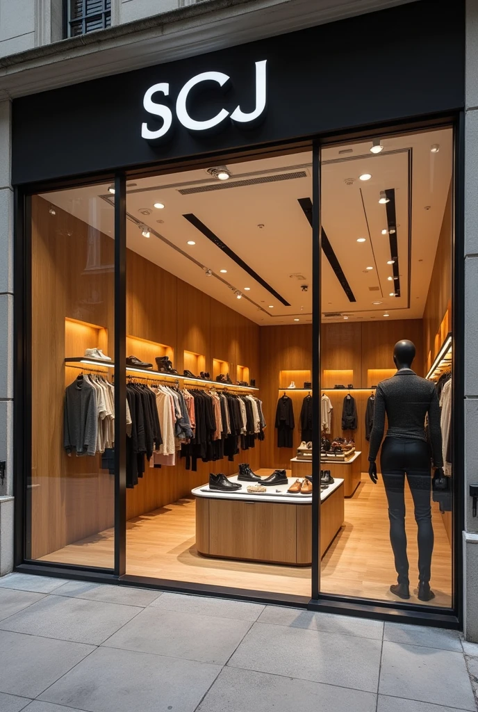 a shoe store with an inter facade