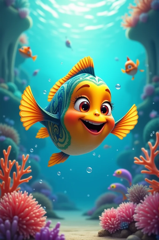 Colorful fish that is happy