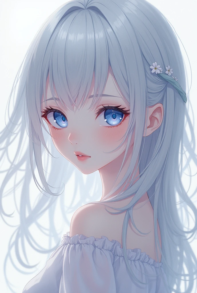 (best quality:1.1), (masterpiece:1.4), game cg, looking at viewer, upper body, depth of field, anime coloring, , 1girl, solo, schnee_synduality_noir, blue hair, blue eyes, , bangs, hair between eyes, , Shambhala: A hidden paradise where enlightened beings live in perfect harmony, High resolution, and she naked