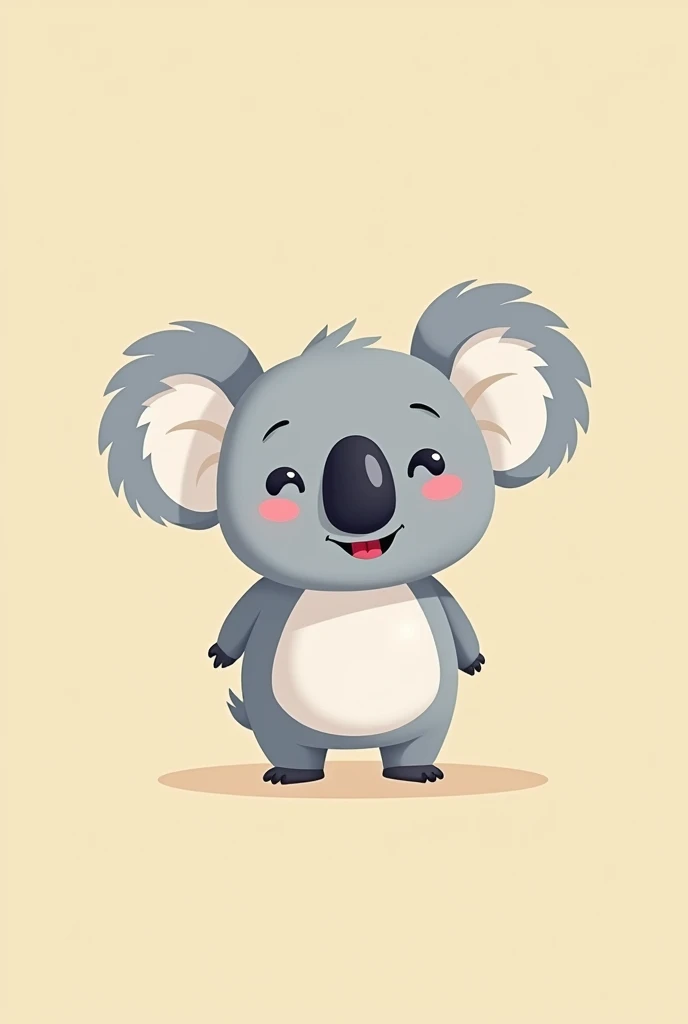minimalist disney style illustration of a happy KOALA