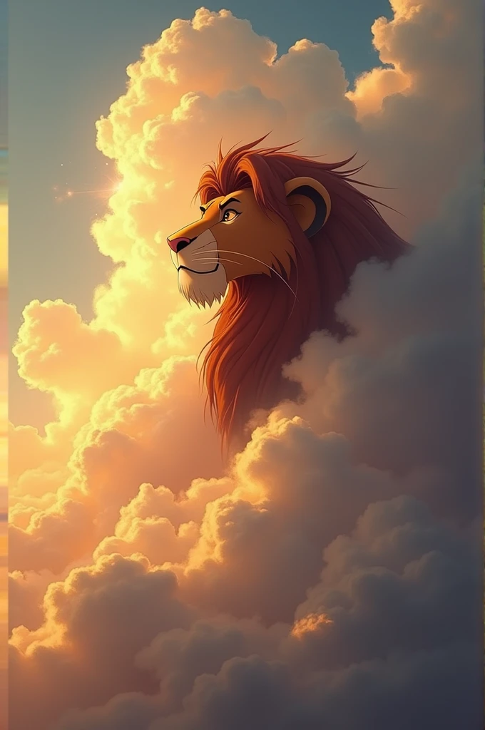 The lion king 1994 scene.... Mufasa reflection, in The clowds