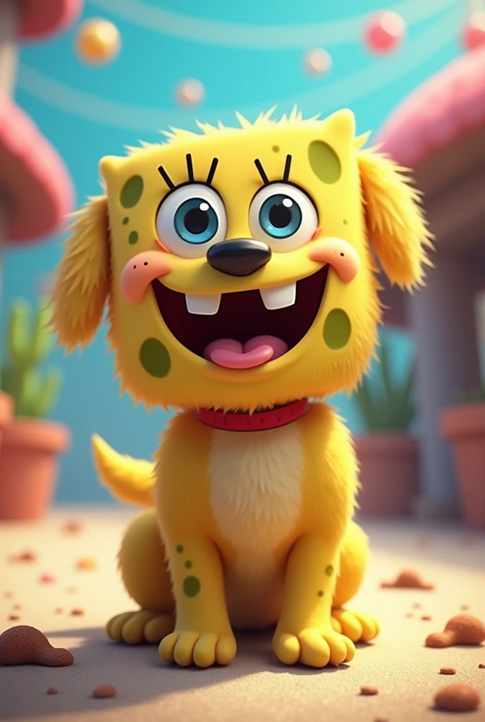 Dog with Spongebob