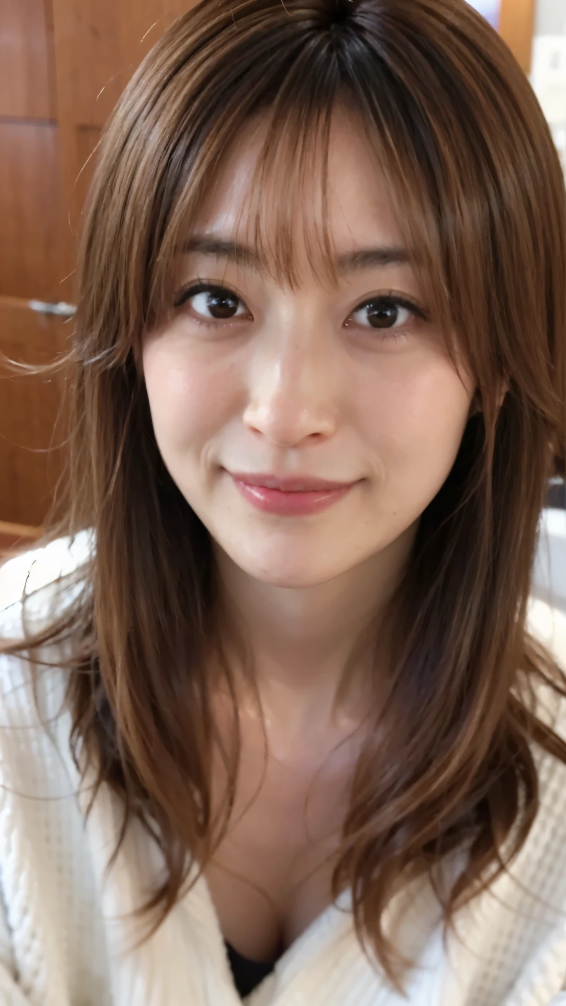 Everything modern:1.66, Cute Japanese Women Photos, smile, 20-year-old, Oil and hair palm for one-length straight hair:1.55, (photo Realistic:1.4), (hyper Realistic:1.4), (Realistic:1.3), (Smoother lighting:1.05), (Improving the quality of cinema lighting:0.9), 32K, 1 girl,20-year-oldの女の子, Realistic lighting, Backlight, The light shines on your face, Ray Tracing, (Bright light:1.2), (Improvement of quality:1.4), (Highest quality Realistic textured skin:1.4), fine grain, Detailed face,(smile:0), (Emphasis on face close-up:1.3), (Enhances the beauty of skin texture:1.1),((Extremely precise and accurate anatomy:1.0)), (Enhances the beauty of skin texture:1.1), Clean and glowing skin, mesh, thin:1.2, (Realistic:1.3), Realisticなライティング, (Smoother lighting:1.05), 32K, One Japanese woman, fine grain, Detailed face, (Film Grain:1.1),(Accentuates body lines:1.1), High resolution, Natural look, Kind eyes, Improves hair quality, Delicate light and shadow, Transparent muscles, Graceful pose, Beautiful Eyes, Sharp details, Soft light reflection, Beautiful contours, Delicate skin tone, Fine hair texture,Cute Japanese Women Photos,