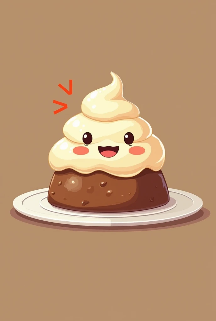 Make me a pudding with a cartoon face