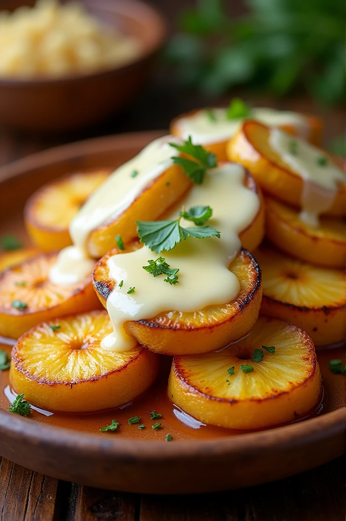 Roasted ripe plantain with cheese