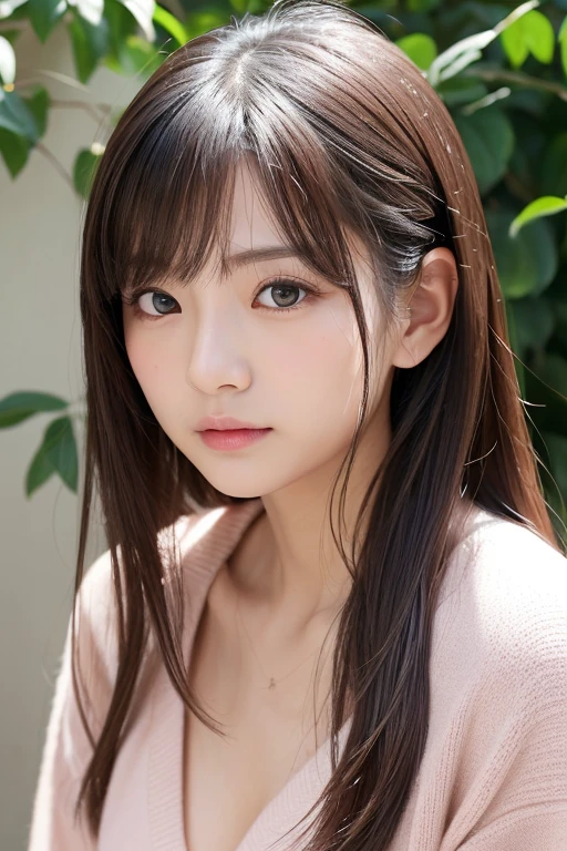 高品質in超リアルなポートレート。彼女は小さく繊細な顔立ちin、I have a slightly round face shape。Her expressive almond eyes gaze kindly and warmly.、私は眉毛が強いinす。肌は無垢in透き通るような白さin、It has a natural shine。(彼女の髪は茶色inピクシーカット:1.5)in、シンプルinエレガントに整えられています。メイクはナチュラルin、Light foundation and subtle blush、Uses a soft pink lip color。ライティングはソフトin自然な光を使用し、Accentuating facial features、Do not emphasize shadows。背景はシンプルinぼかしたグラデーションin、Focus on the face。