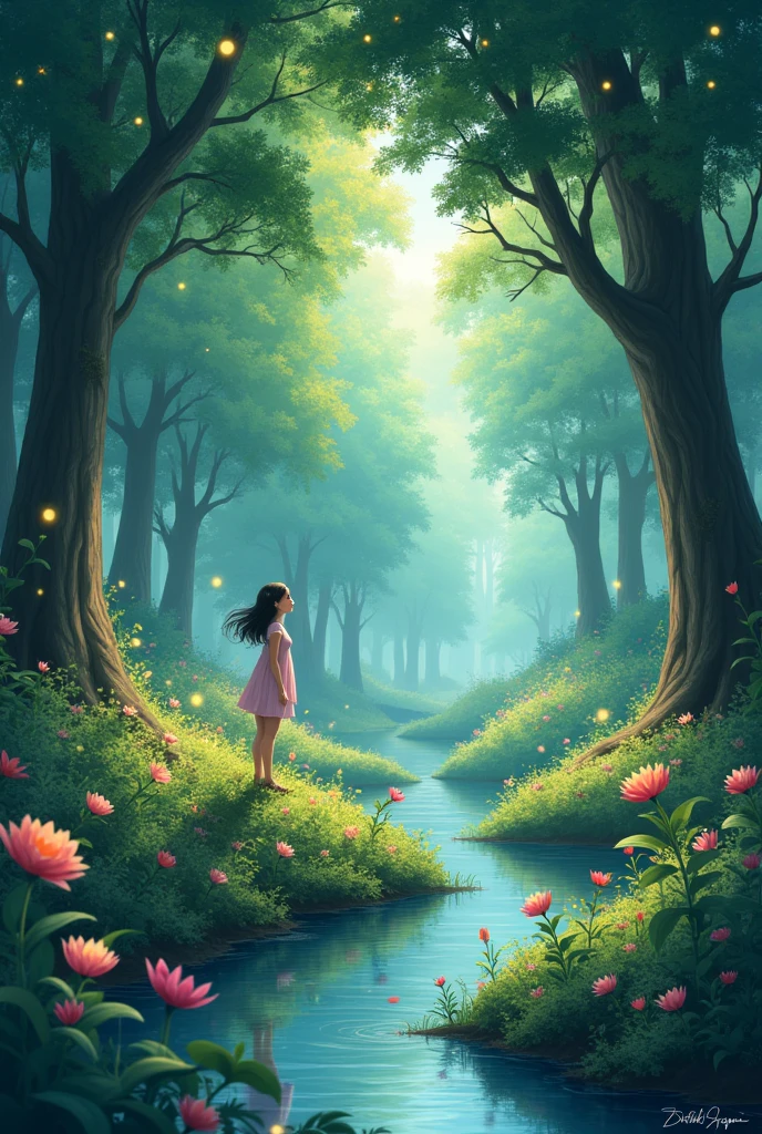 HD wallpaper art for phone nature like ghibli