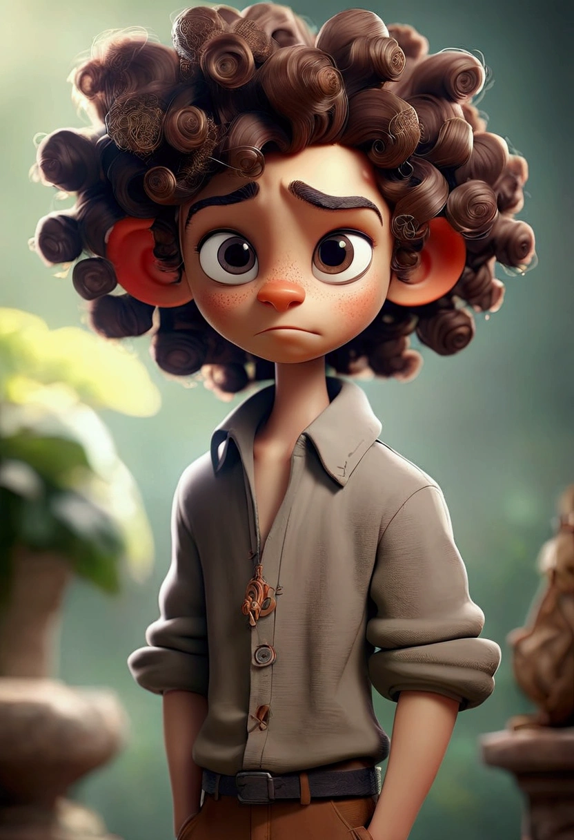Boy with curly hair