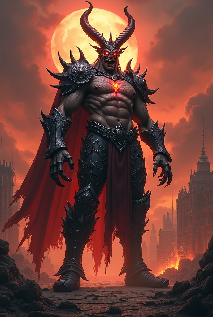 very muscular demonic apocalyptic knight
