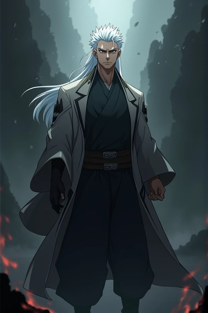 Create the character Toji Fushiguro from the anime Jujutsu Kaisen with white hair
