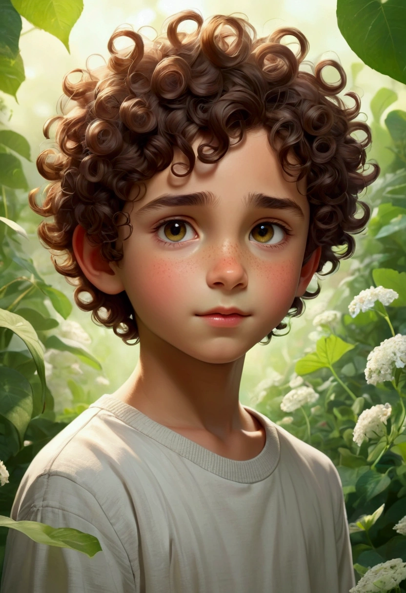 A boy with short curly hair