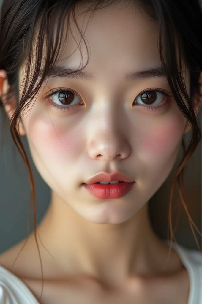 Highly detailed, high resolution 16k full body nude shots of ultra-realistic human skin. Skin texture should be natural and detailed with evenly discernible pores. Skin should look healthy and face should have an even tone on an average Japanese idol face. Use natural lighting and colors.