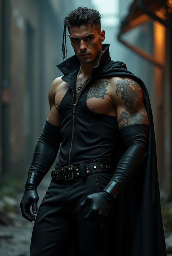 A sexy muscular goth