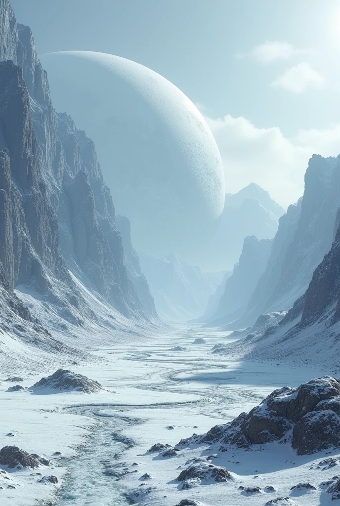 Planet of rock and ice, but desolate without people 
