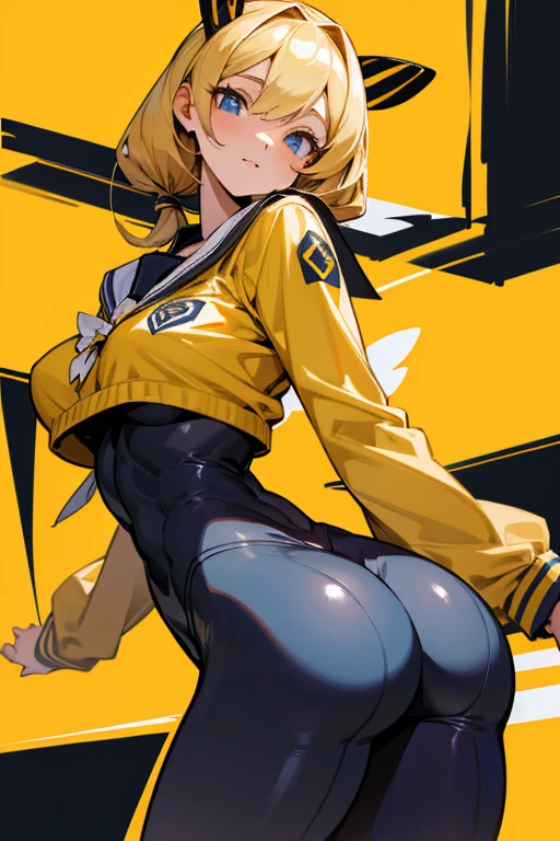 Semi-human bee girl,You must have a school uniform and a classroom background,with a great body,nice ass and colossal breasts 