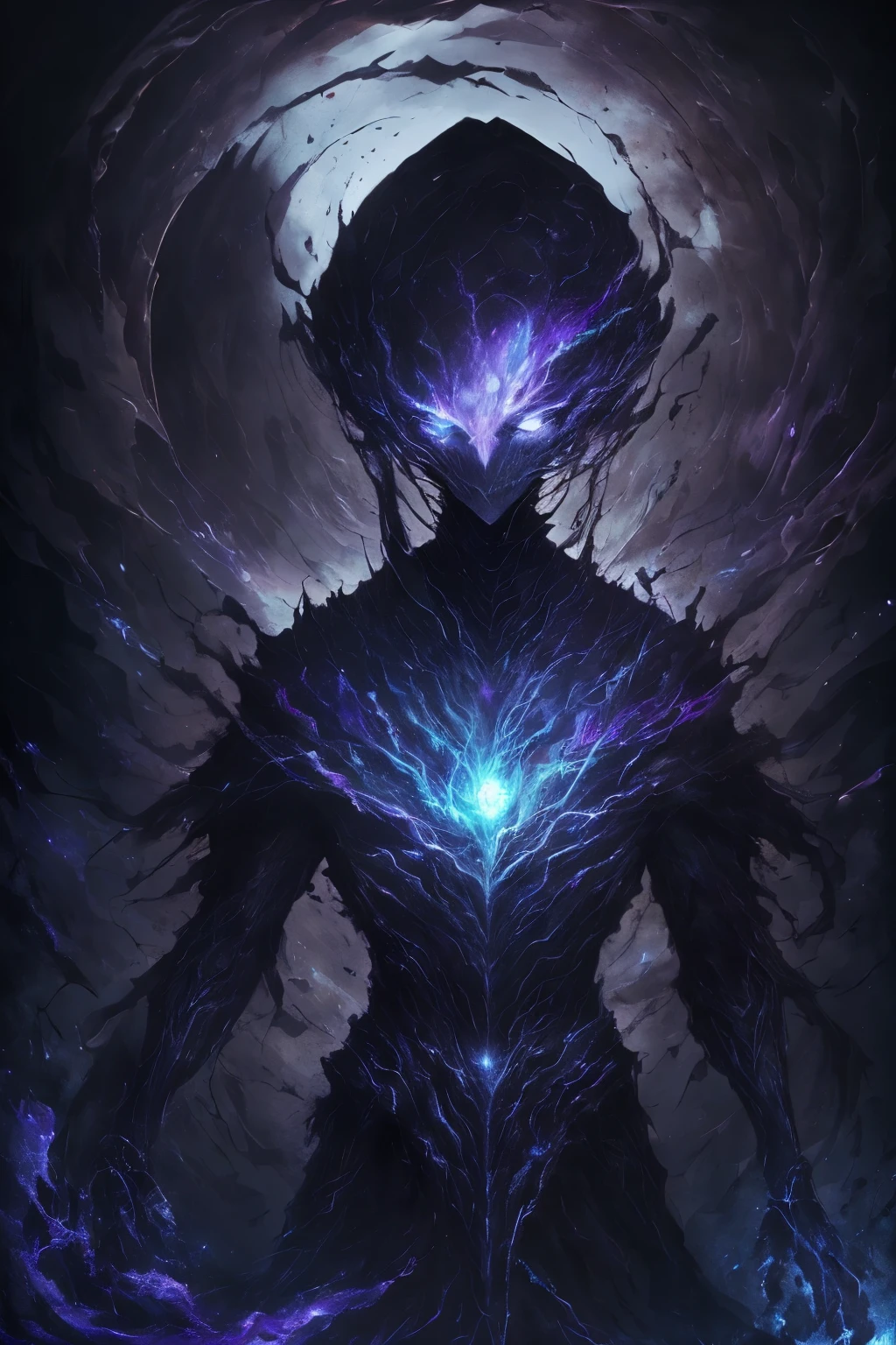 chedevr,Best quality at its best, high quality, (dark invisible creature，He has a dark blue glow and black eyes.，surrounded by darkness:1.2), (darkness:1.2), Bottomless, photo, award winning, depth of field, HDR, extremely detailed，trends on Artstation，CGSociety Trends，difficult，high detail，
