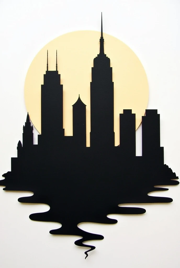 Silhouette Art。PAPERCUT。simple。Solid black。Buildings。City。equalizer。Landscape。Logo