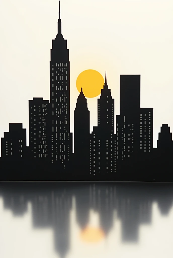 Silhouette Art。PAPERCUT。simple。Solid black。Buildings。City。equalizer。Landscape。Logo