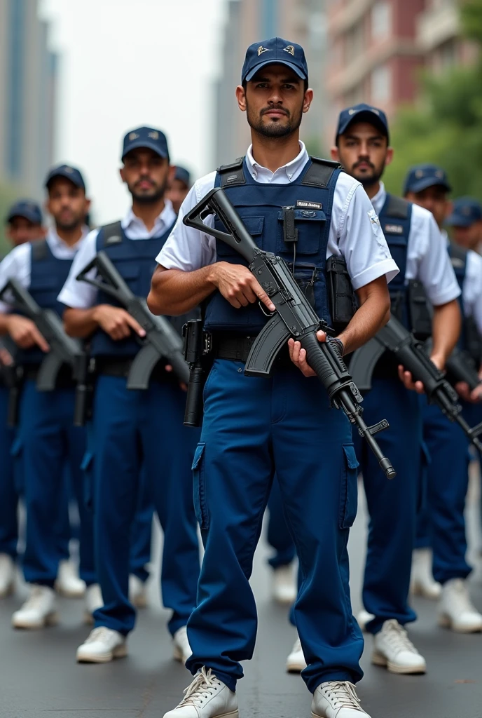 I have 10 mens for my security with ak47 they all wearing blue pant white shirt also wearing white shoes