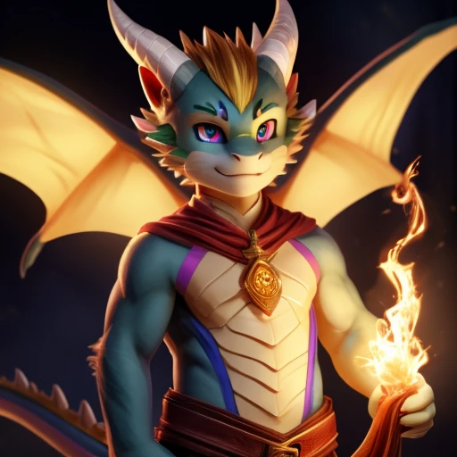 catboy, feline, velues, rosto de feline, mascle, , with dragon wings, only 2 dragon horns, fully body, low body, rainbow colored eyes, rainbow colored flame power.