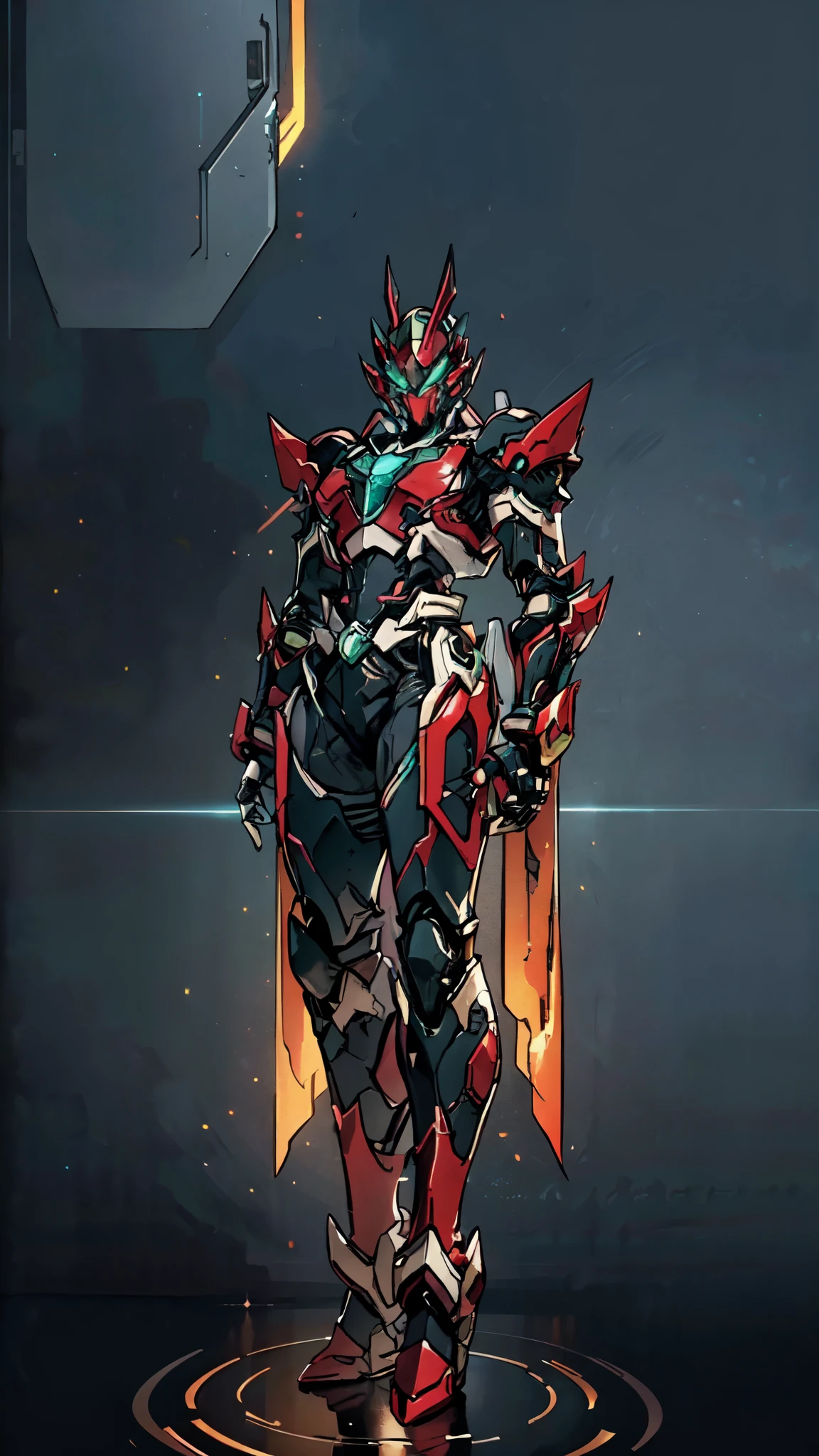 (masterpiece:1.5, best quality:1.5, extremely delicate:1.5), a man wearing a full-face helmet, a fantasy-style biotech armored combat suit, green eyes, (a composite layered chest armor), fully enclosed shoulder guards, matching arm and leg guards, belt of Neon circuit, (the color scheme is primarily blue with red and black accents), the design balances heavy with agility, a high-tech bio-mecha armor, (Armor Concept Inspired by neon Cyberpunk, stand on the top of a skyscraper in a futuristic sci-fi city), this character embodies a finely crafted fantasy-surreal style armored hero in anime style, exquisite and mature manga art style, (element, plasma, energy, the armor glows), ((male:1.5)), metallic, high definition, highres, ultra-detailed, ultra-fine painting, professional, perfect body proportions, golden ratio, anatomically correct, symmetrical face, extremely detailed eyes and face, high quality eyes, creativity, RAW photo, UHD, 32k, Natural light, cinematic lighting, masterpiece-anatomy-perfect
