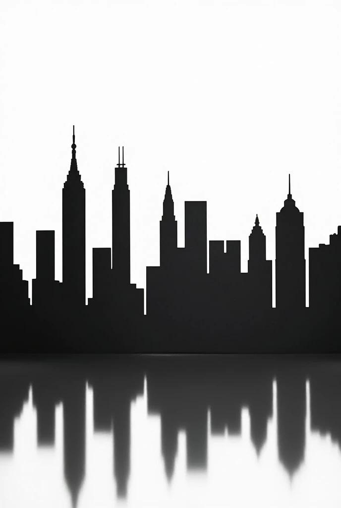 Silhouette Art。PAPERCUT。simple。Solid black。Buildings。City。equalizer。Landscape。Background white。Building only。