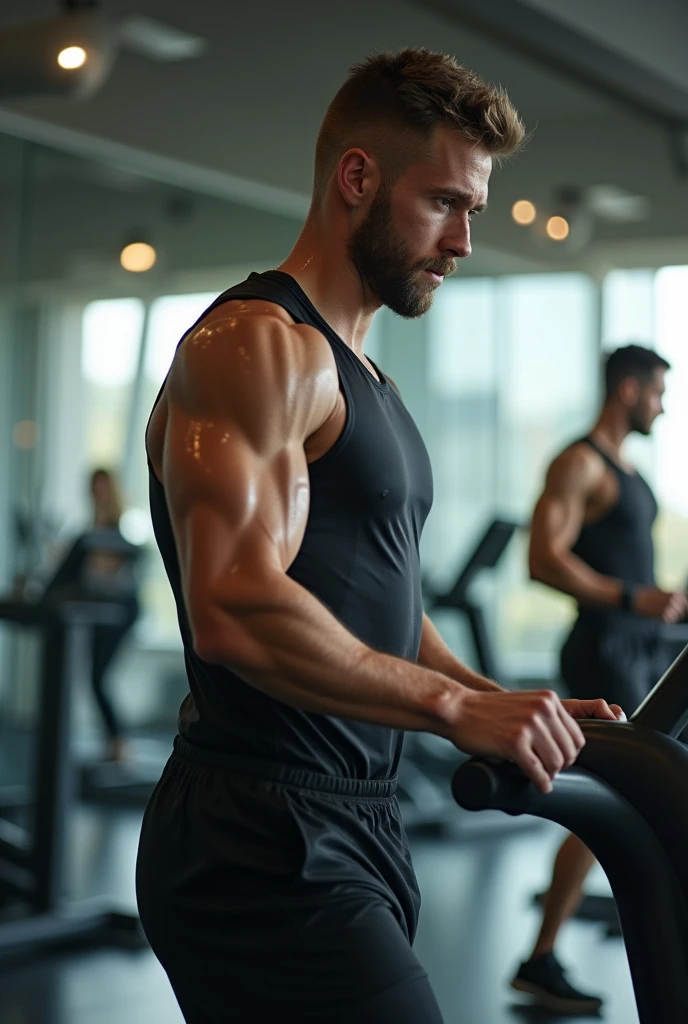 Skinny man at the gym