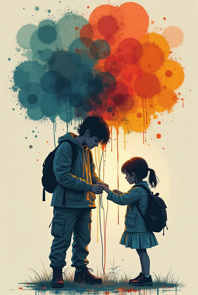 Look, I'm making a poster focused on adolescence., My main idea is to talk about how difficult it is to be a ager, touching on topics such as eating disorders., family problems, pregnancies, drug and alcohol use, self-harm like cutting and all that but at the same time giving support tries to filter all those problems