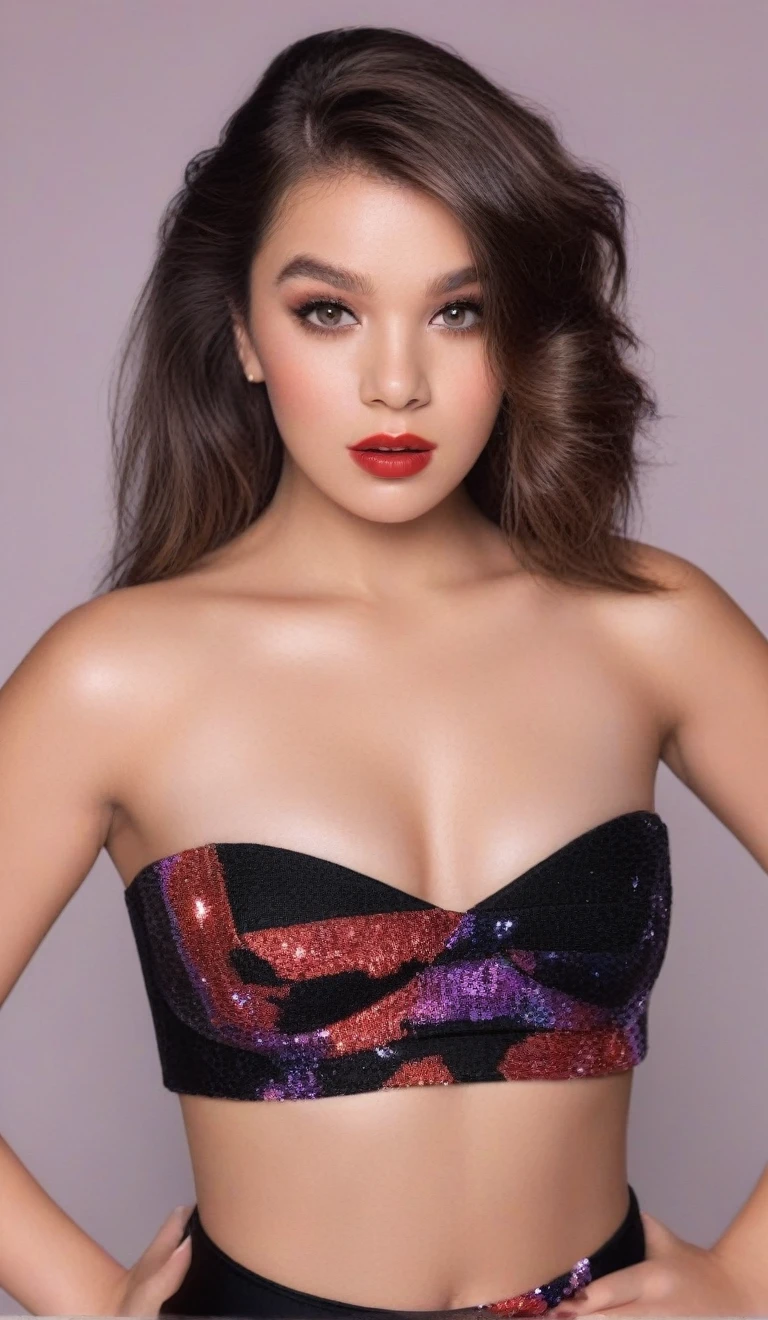 (best quality,4k,8k,highres,masterpiece:1.2),ultra-detailed,(realistic,photorealistic,photo-realistic:1.37),beautiful eyes,beautiful lips,detailed face,red lipstick,gorgeous woman, y black tight strapless cheerleader outfit, sexlegant fashion model, sexy eant look,long eyelashes,confident expression,flawless skin,posing gracefully sexy,head stomach shot, sexy black tt strapless cheerleader outfit, bare stomach,sexy naked mediBreasowing fabric,d silky material,graceful movement,vibrant colors,artistic lighting,studio photo shoot, dreamy atmosphere