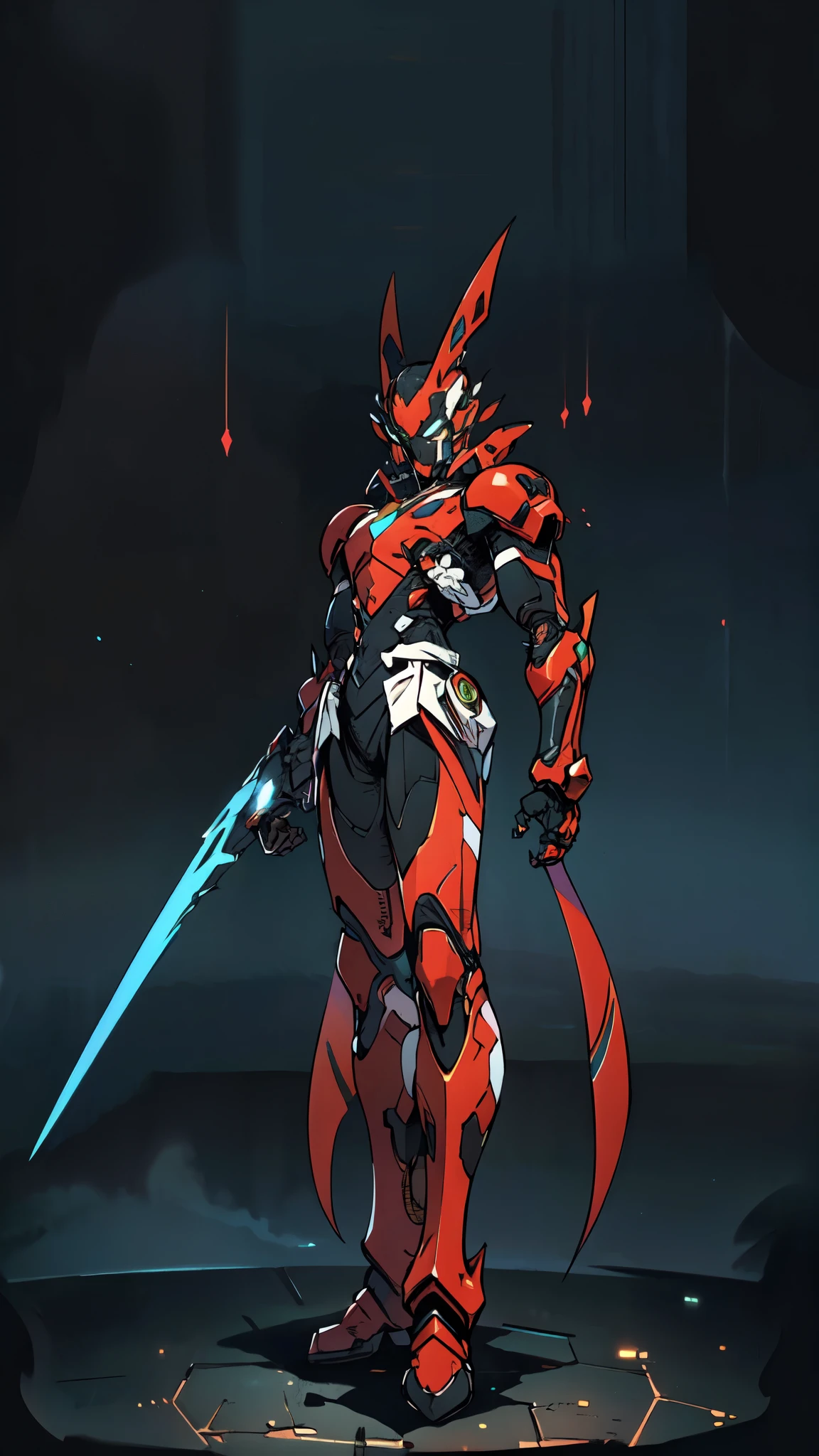 (masterpiece:1.5, best quality:1.5, extremely delicate:1.5), a man wearing a full-face helmet, a fantasy-style biotech armored combat suit, green eyes, (a composite layered chest armor), fully enclosed shoulder guards, matching arm and leg guards, belt of Neon circuit, (the color scheme is primarily blue with red and black accents), the design balances heavy with agility, a high-tech bio-mecha armor, (Armor Concept Inspired by neon Cyberpunk, stand on the top of a skyscraper in a futuristic sci-fi city), this character embodies a finely crafted fantasy-surreal style armored hero in anime style, exquisite and mature manga art style, (element, plasma, energy, the armor glows), ((male:1.5)), metallic, high definition, highres, ultra-detailed, ultra-fine painting, professional, perfect body proportions, golden ratio, anatomically correct, symmetrical face, extremely detailed eyes and face, high quality eyes, creativity, RAW photo, UHD, 32k, Natural light, cinematic lighting, masterpiece-anatomy-perfect