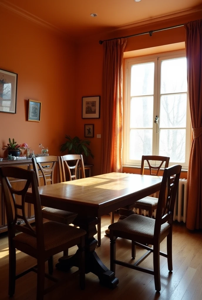The house is large and old, it has an oak table with 4 chairs that dominated the dining room, whose walls were painted in an orange tone., In the master bedroom there was a double bed with an iron headboard. . The smallest bedroom, on the other hand, had 3 children's beds.